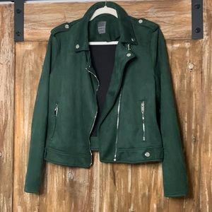 Green moto jacket